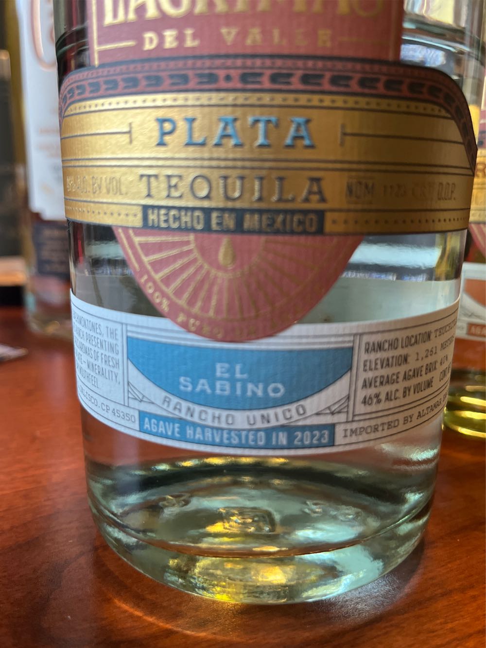 Lagrimas Del Valle El Sabino Plata Tequila - NOM 1123 Cascahuin (750 mL) alcohol collectible [Barcode 898627001674] - Main Image 2