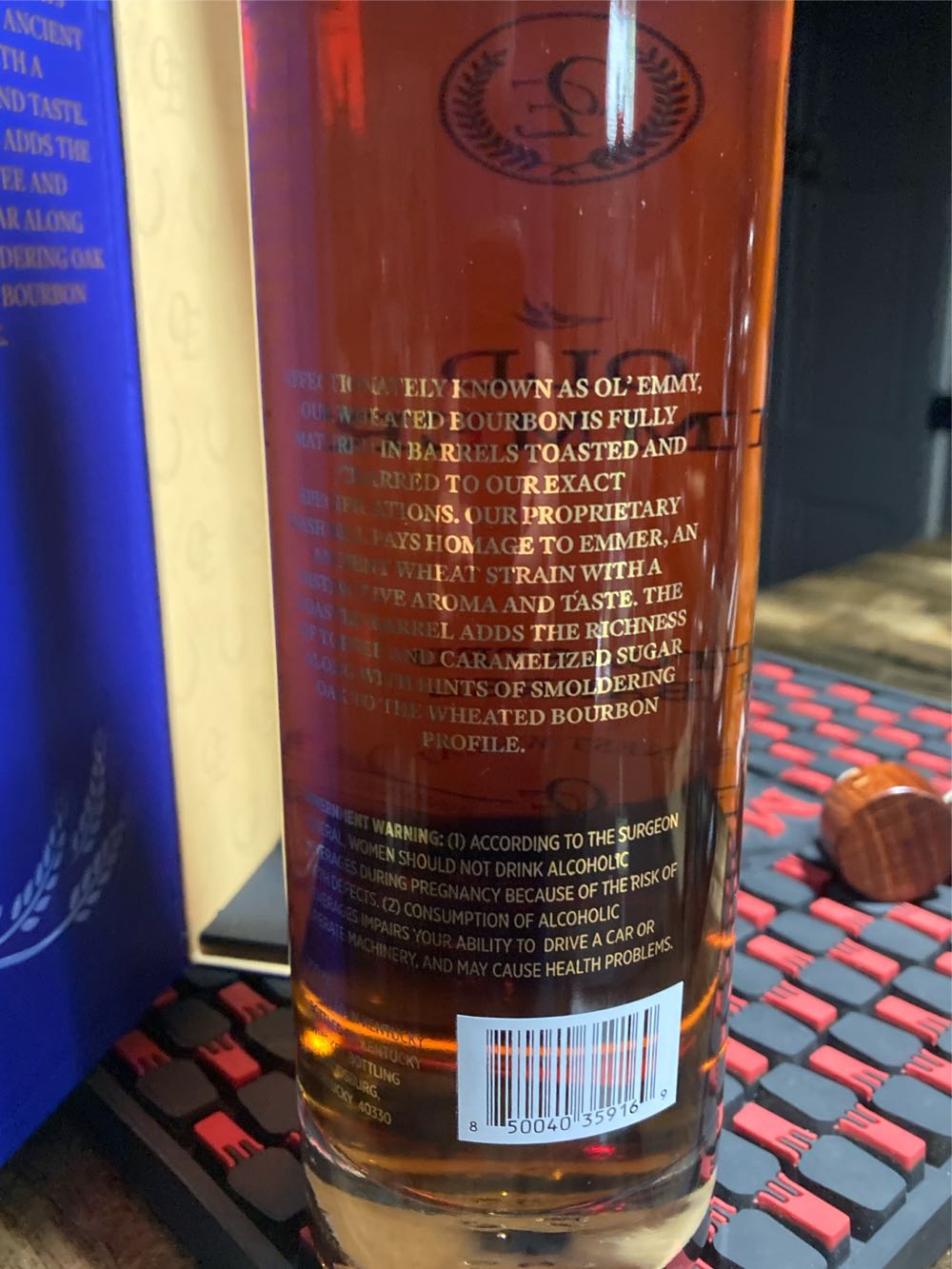 Old Emmer Toasted Barrel - Kentucky Whiskey Bottling (750 mL) alcohol collectible [Barcode 850040359169] - Main Image 2