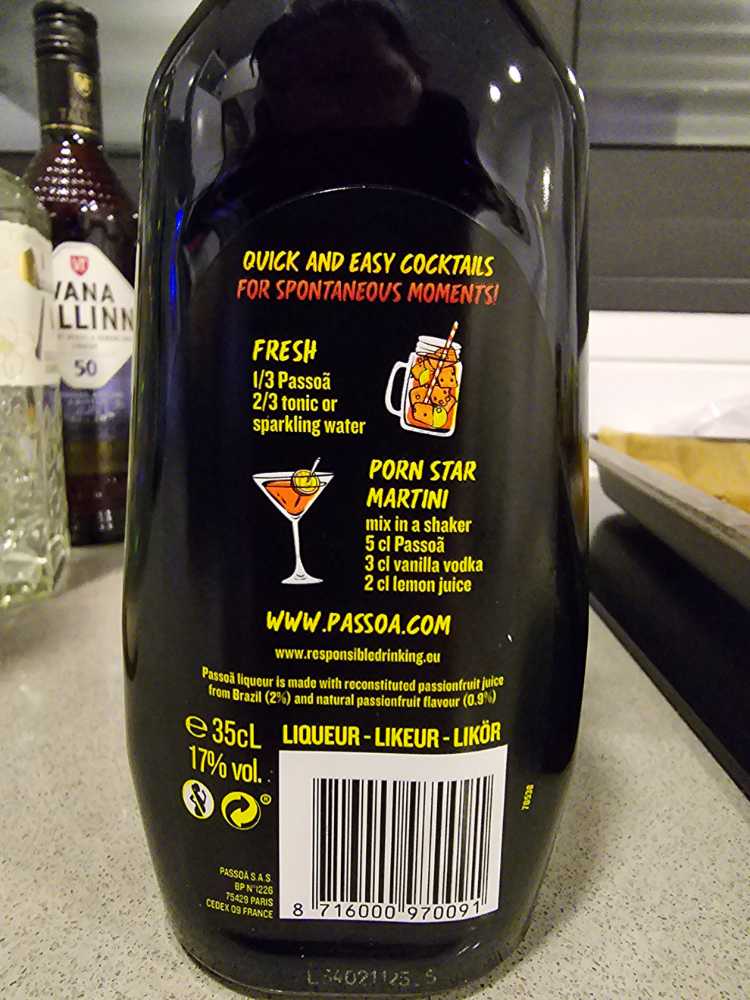Passoa - Passoa (350 mL) alcohol collectible [Barcode 8716000970091] - Main Image 2