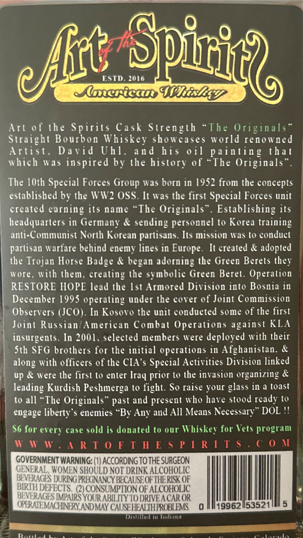 The Originals - Art Of The Spirit (750 mL) alcohol collectible [Barcode 019962535215] - Main Image 2