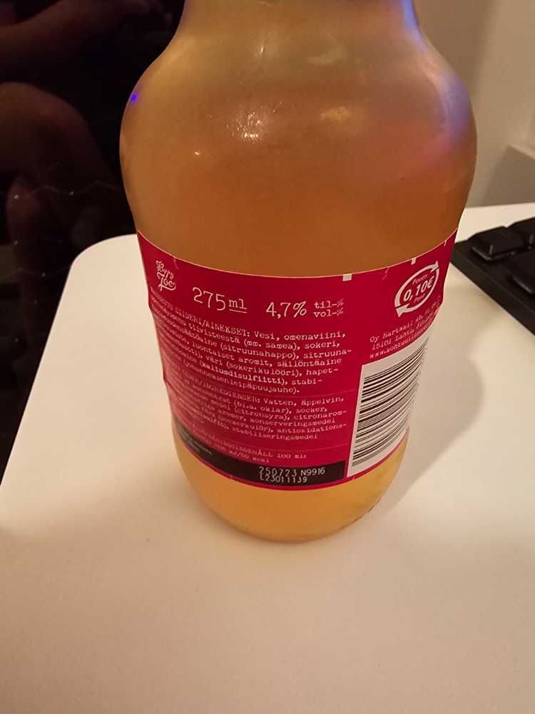 Merry Joe Cloudy Apple Cider - Hartwall Oy (275 mL) alcohol collectible [Barcode 6413600058021] - Main Image 3