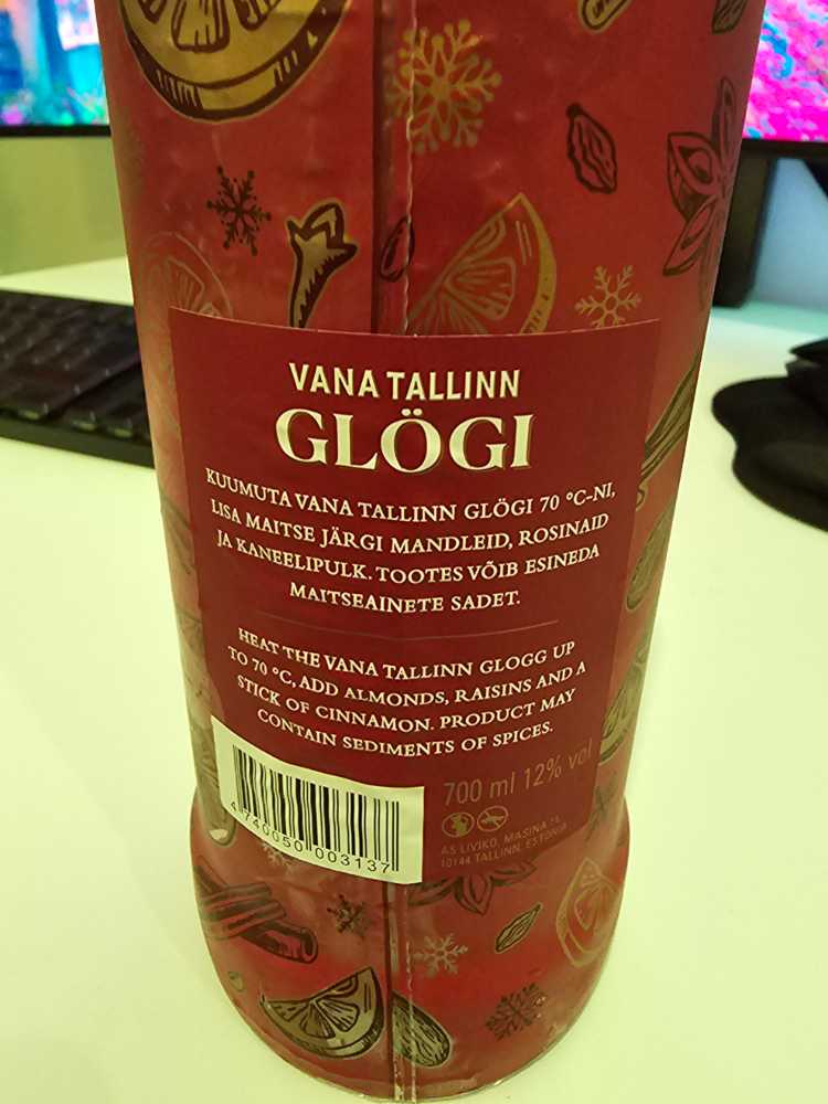 Vana Tallinn Glögi - Liviko (700 mL) alcohol collectible [Barcode 4740050003137] - Main Image 2