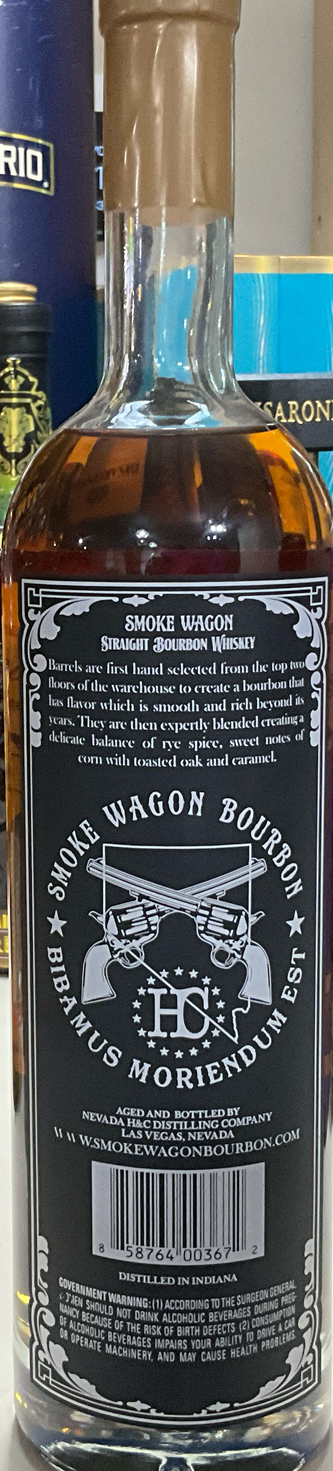 Smoke Wagon "4th Of July Flying Eagle” Straight Bourbon Whiskey - Nevada H&C Distilling Company (750 mL) alcohol collectible [Barcode 858764003672] - Main Image 2