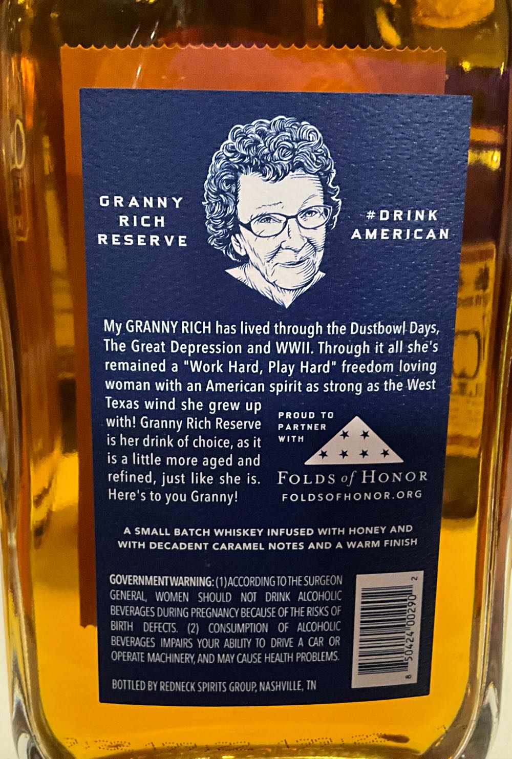 Redneck Riviera Granny Rich Reserve Whiskey - Redneck Spirits Group (750 mL) alcohol collectible [Barcode 850424002902] - Main Image 2