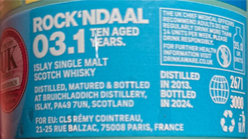 Bruichladdich Rock‘ndaal 03.1, 10y - Bruichladdich Distillery, Islay Scotland (700 mL) alcohol collectible - Main Image 4
