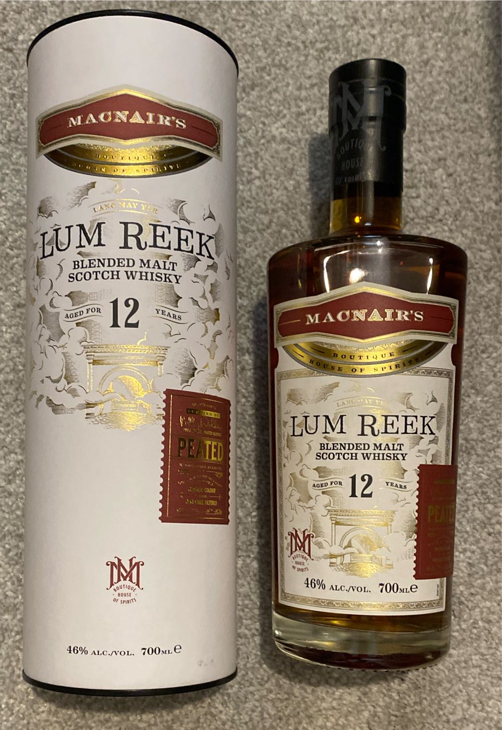 Macnair’s Lum Reek 12 Year Old - Glenallachie Distillery (700 mL) alcohol collectible [Barcode 5060568323473] - Main Image 1