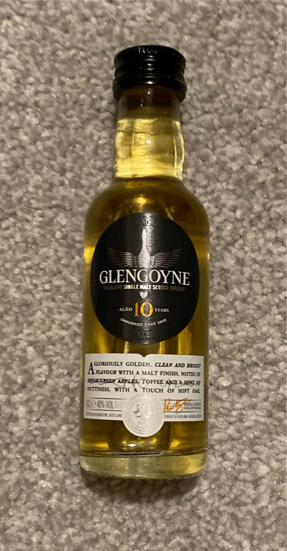 Vintage Tiny Bottle - Pinwinnie Royal Scotch Whiskey - Used Half Bottle 