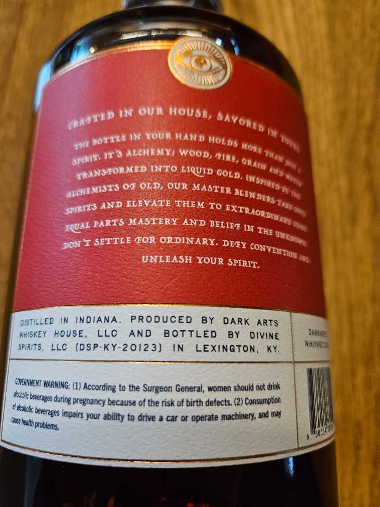 Dark Arts French Oak Stave Finish - Dark Arts Whiskey House (750 mL) alcohol collectible [Barcode 850054780010] - Main Image 3