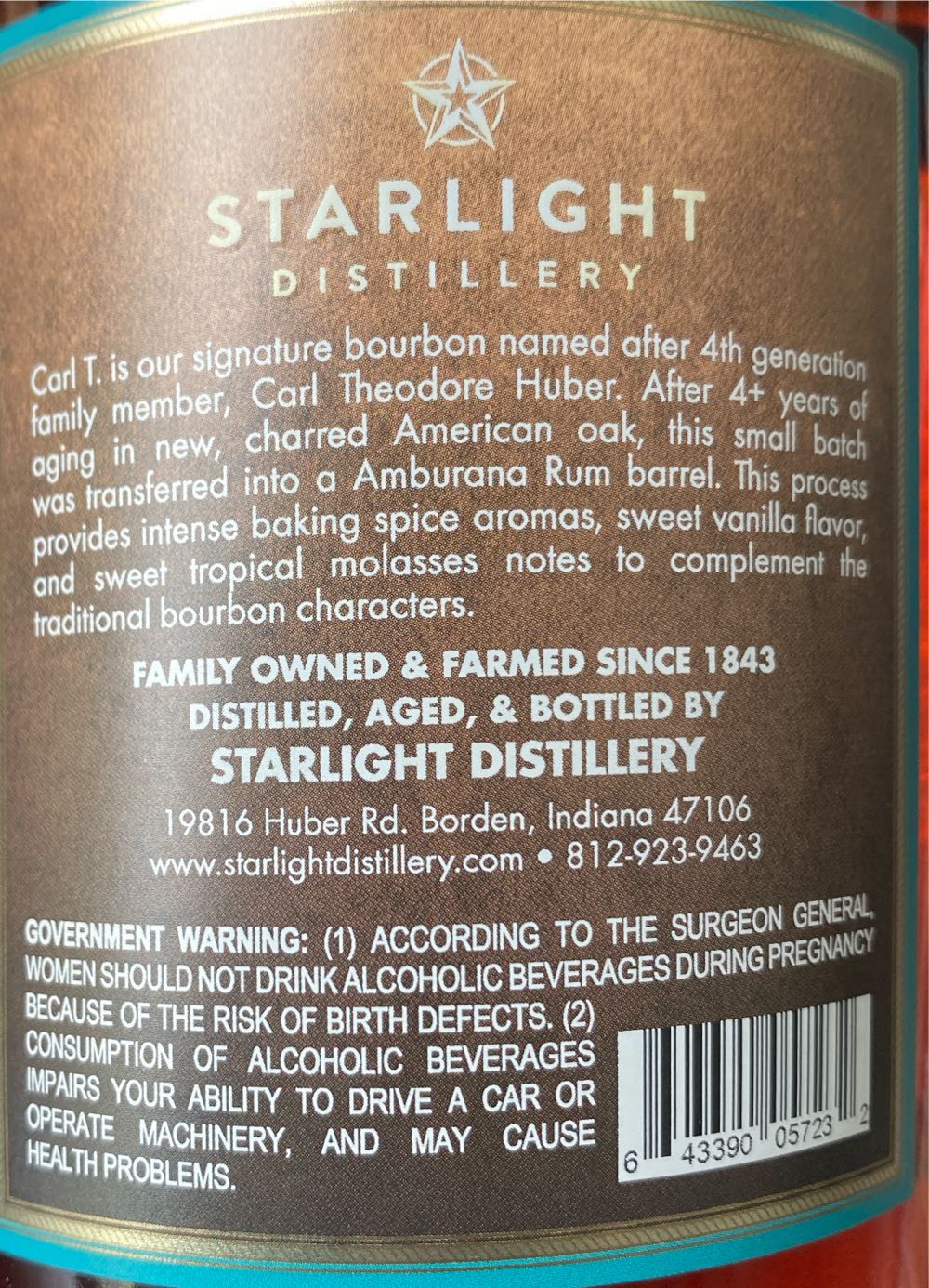 Starlight Cigar Batch Finished In Amburana Rum Barrels - Starlight Distillery (750 mL) alcohol collectible [Barcode 643390057232] - Main Image 3