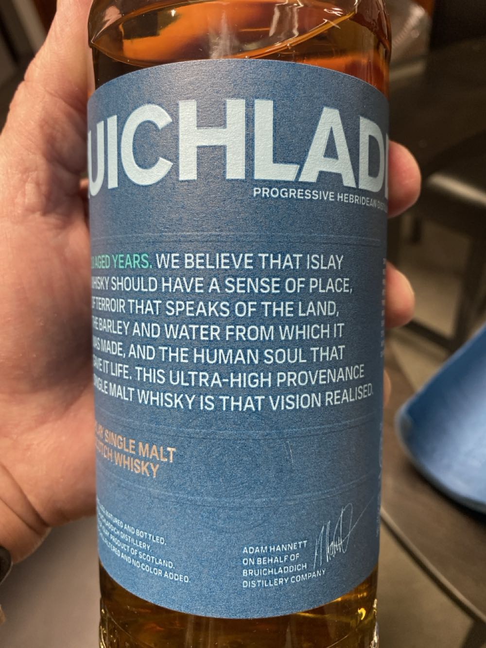 Bruichladdich Islay 18yr Scotch Single Malt Whiskey Whisky - Bruichladdich Distillery (750 mL) alcohol collectible [Barcode 087236701338] - Main Image 2