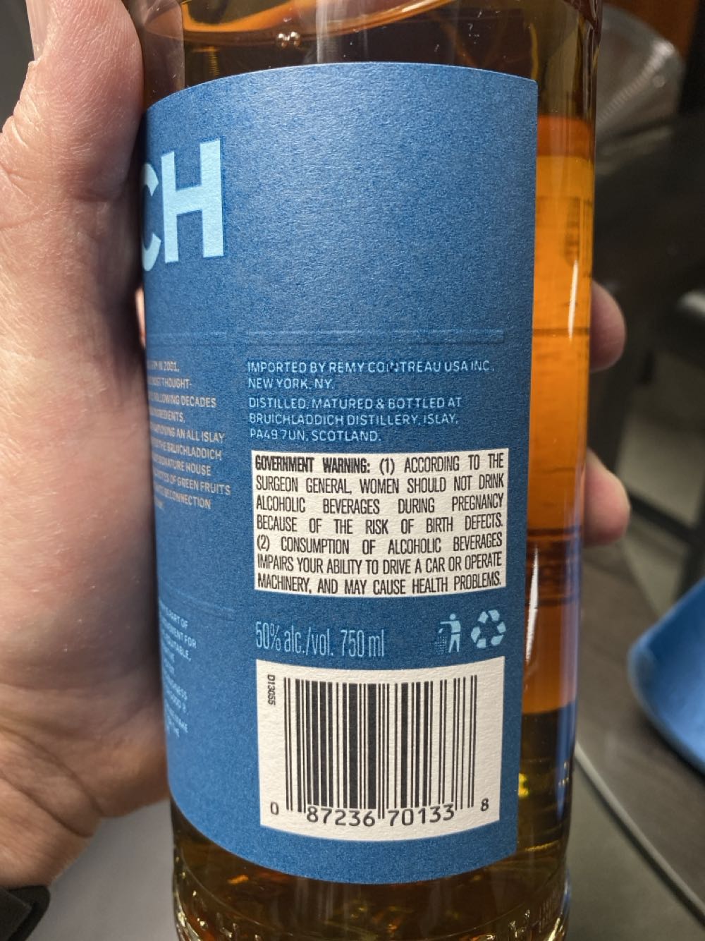 Bruichladdich Islay 18yr Scotch Single Malt Whiskey Whisky - Bruichladdich Distillery (750 mL) alcohol collectible [Barcode 087236701338] - Main Image 4