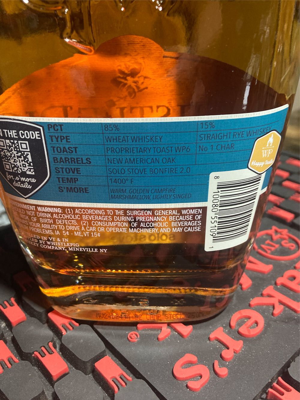 Whistlepig Campstock Solo Stove Limited Edition Wheat Whiskey 750ml Store - Whistle Pig (750 mL) alcohol collectible [Barcode 810080551091] - Main Image 2