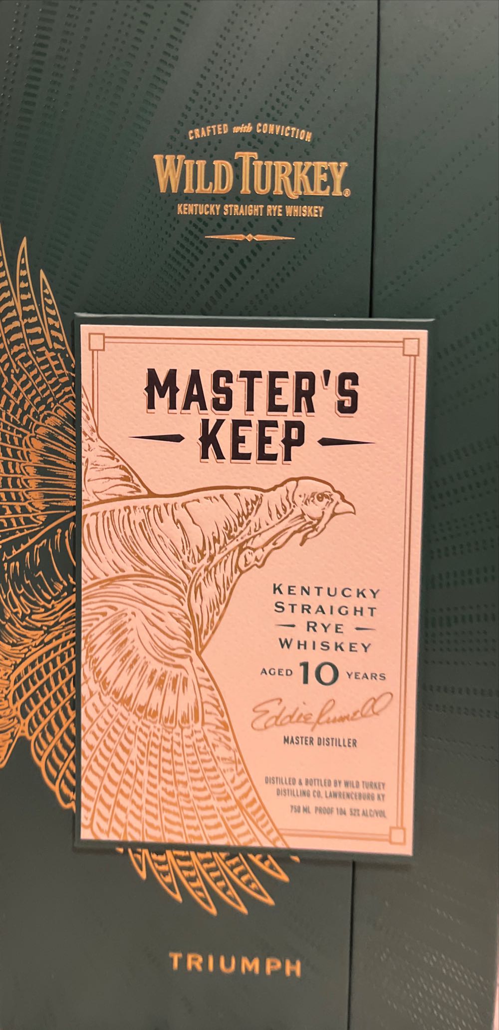 Wild Turkey Master’s Keep Triumph Rye 10yr Whiskey - Wild Turkey Distilling Co. (750 mL) alcohol collectible [Barcode 721059003537] - Main Image 2