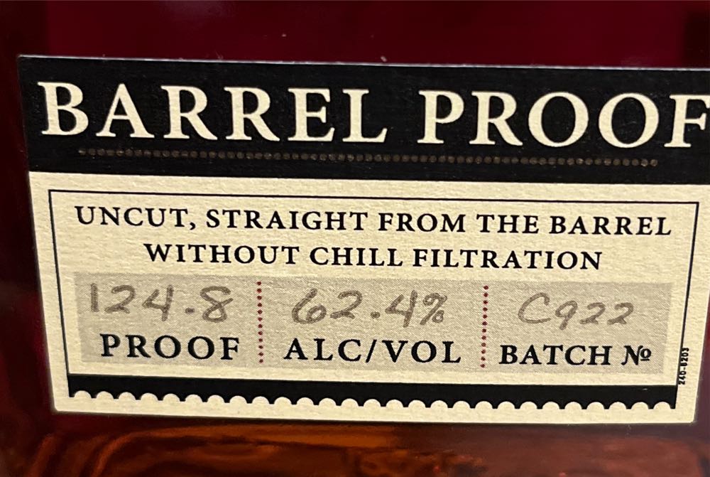 Elijah Craig Barrel Proof C922  alcohol collectible [Barcode 096749472215] - Main Image 2