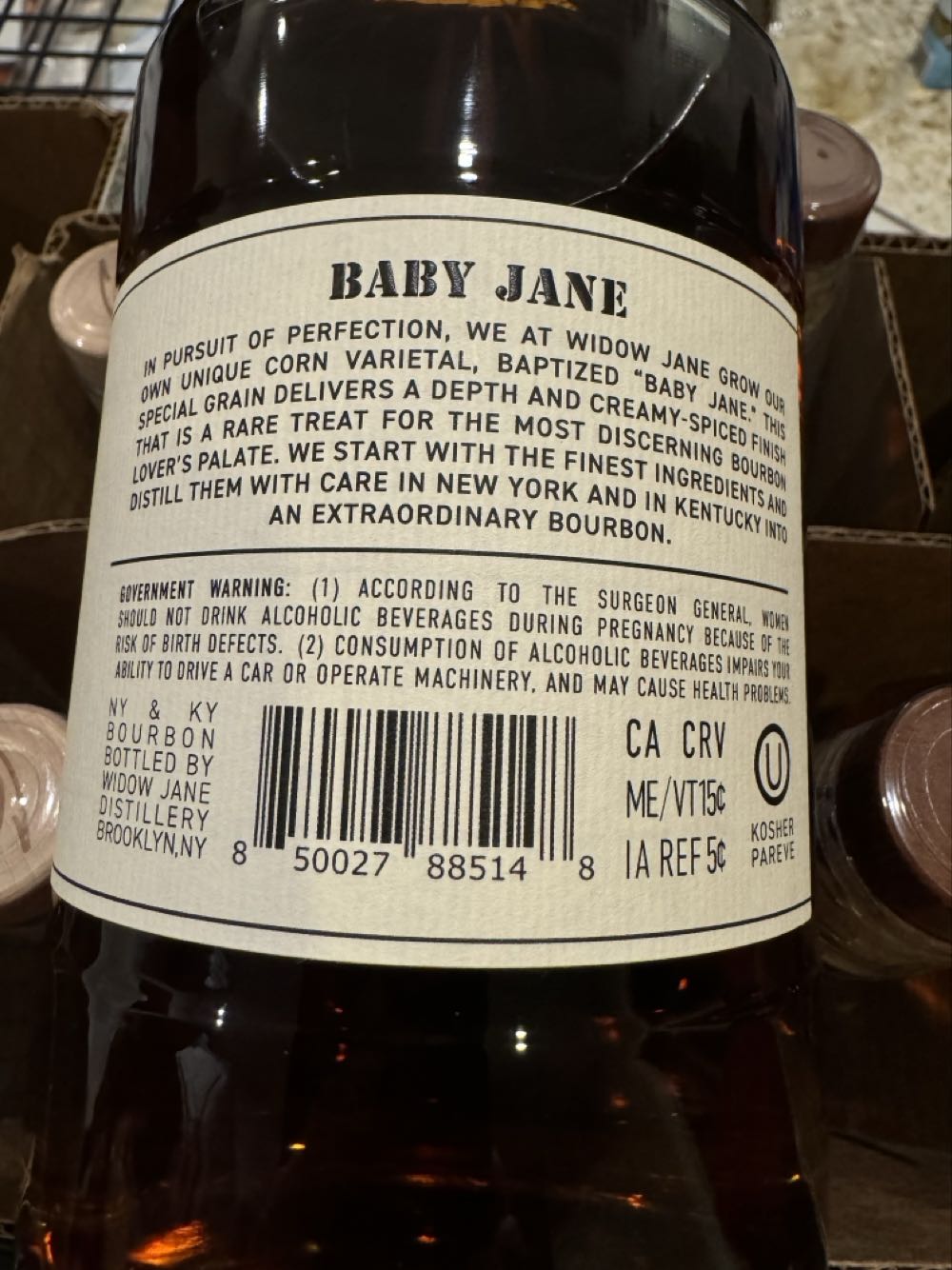 WidowJane - Baby Jane - Widow Jane Distilling Company (750 mL) alcohol collectible [Barcode 850027885148] - Main Image 2