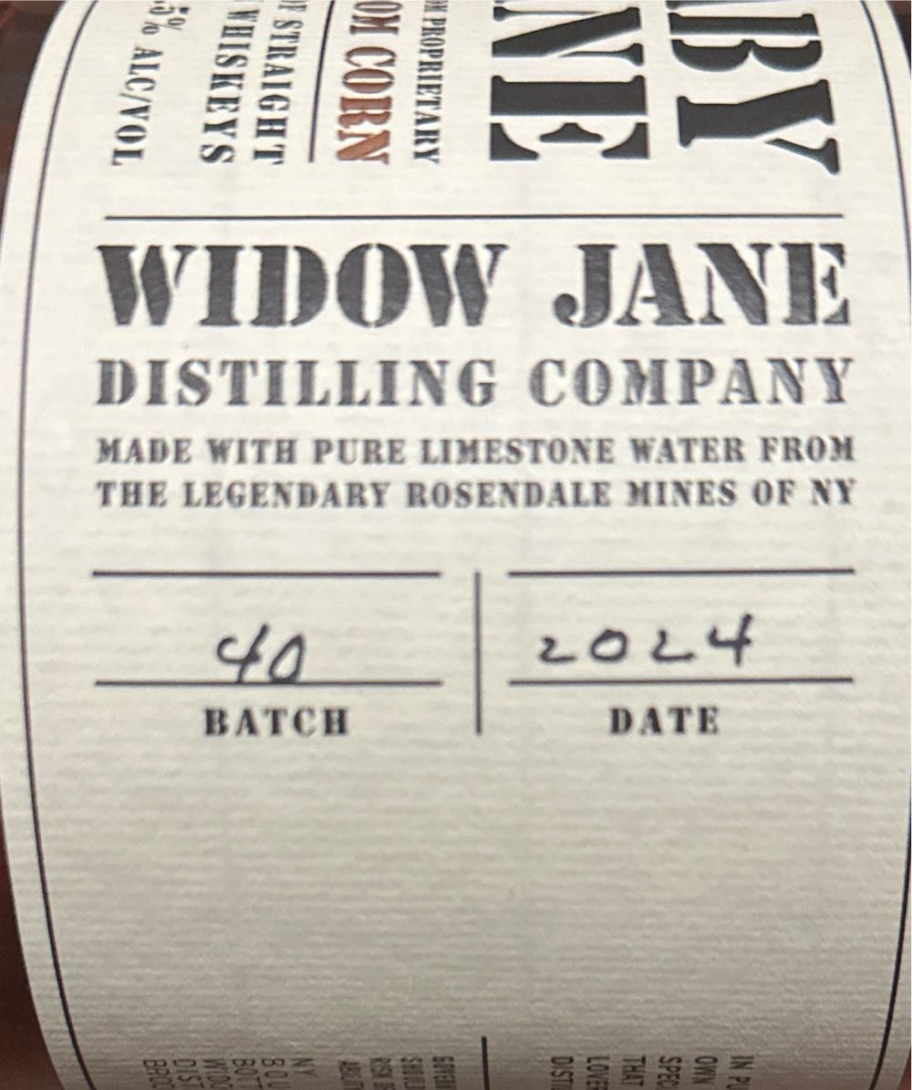 WidowJane - Baby Jane - Widow Jane Distilling Company (750 mL) alcohol collectible [Barcode 850027885148] - Main Image 3