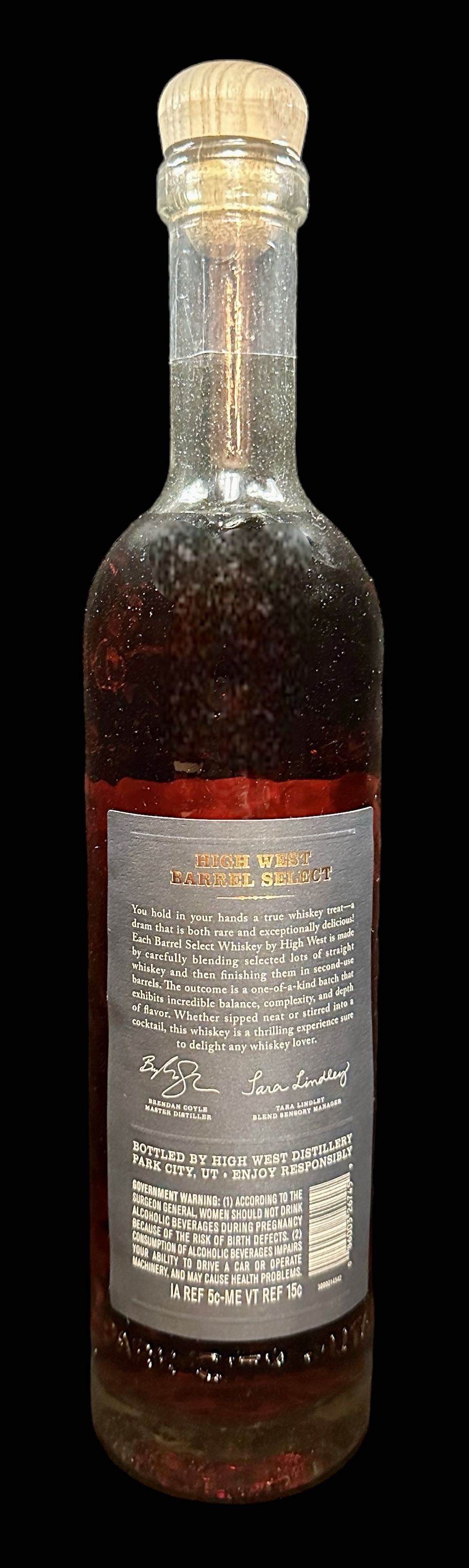 High West Barrel Select - Vermouth - High West Distillery (750 mL) alcohol collectible [Barcode 086003267459] - Main Image 2