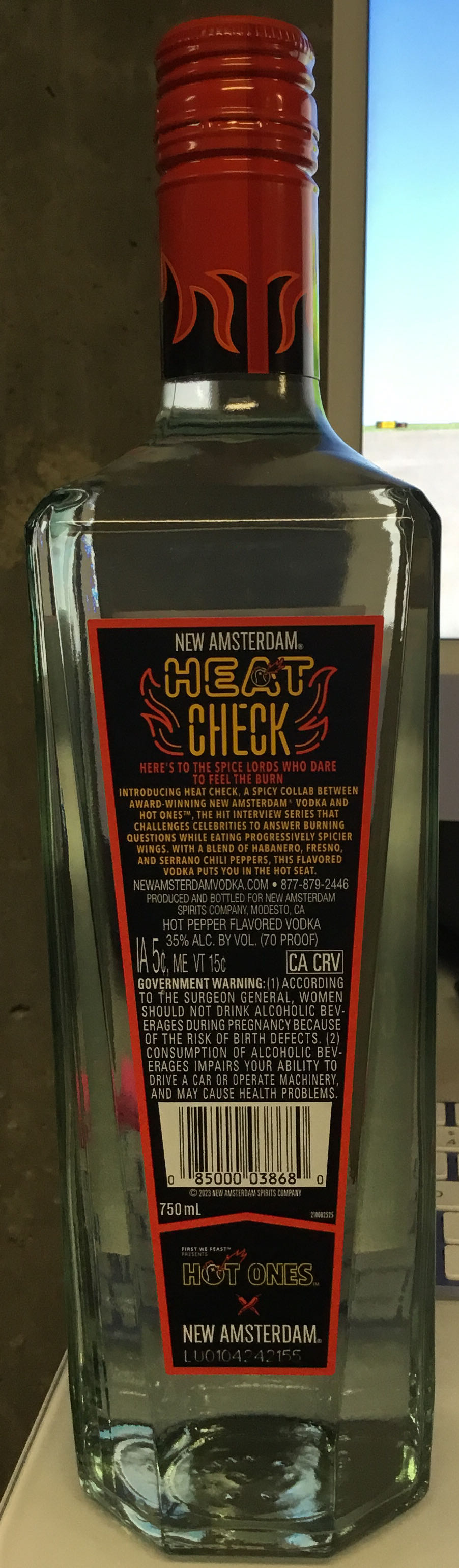 Heat Check - New Amsterdam Spirits (750 mL) alcohol collectible [Barcode 085000038680] - Main Image 2