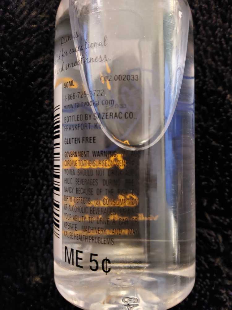 Rain Peach - Sazerac Co, Frankfort, KY (50 mL) alcohol collectible [Barcode 088004043919] - Main Image 2