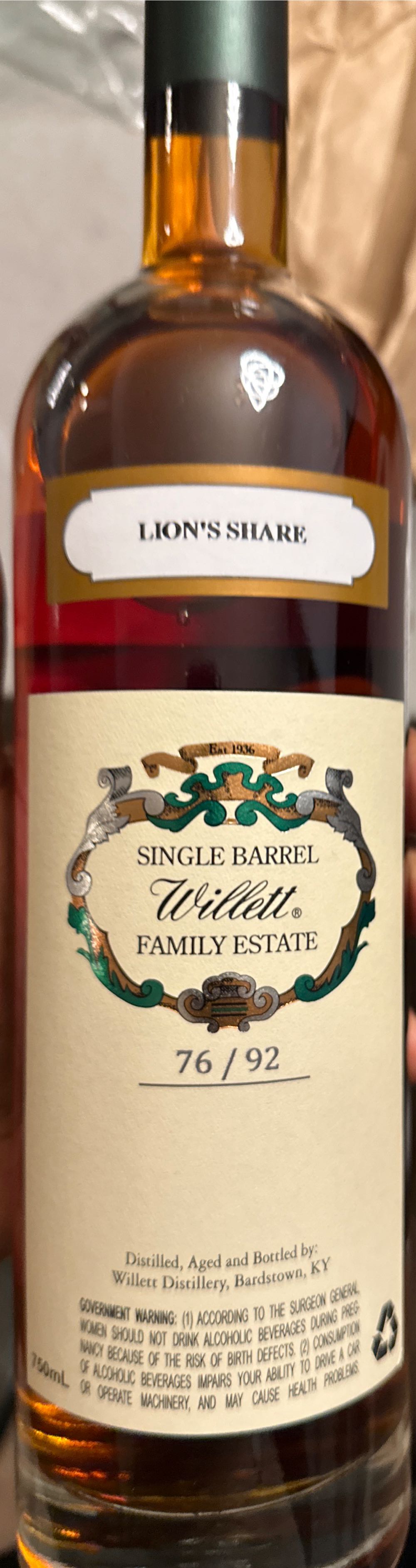 Willett Rye 11 yr - Willett Distillery, Bardstown, KY (750 mL) alcohol collectible - Main Image 3