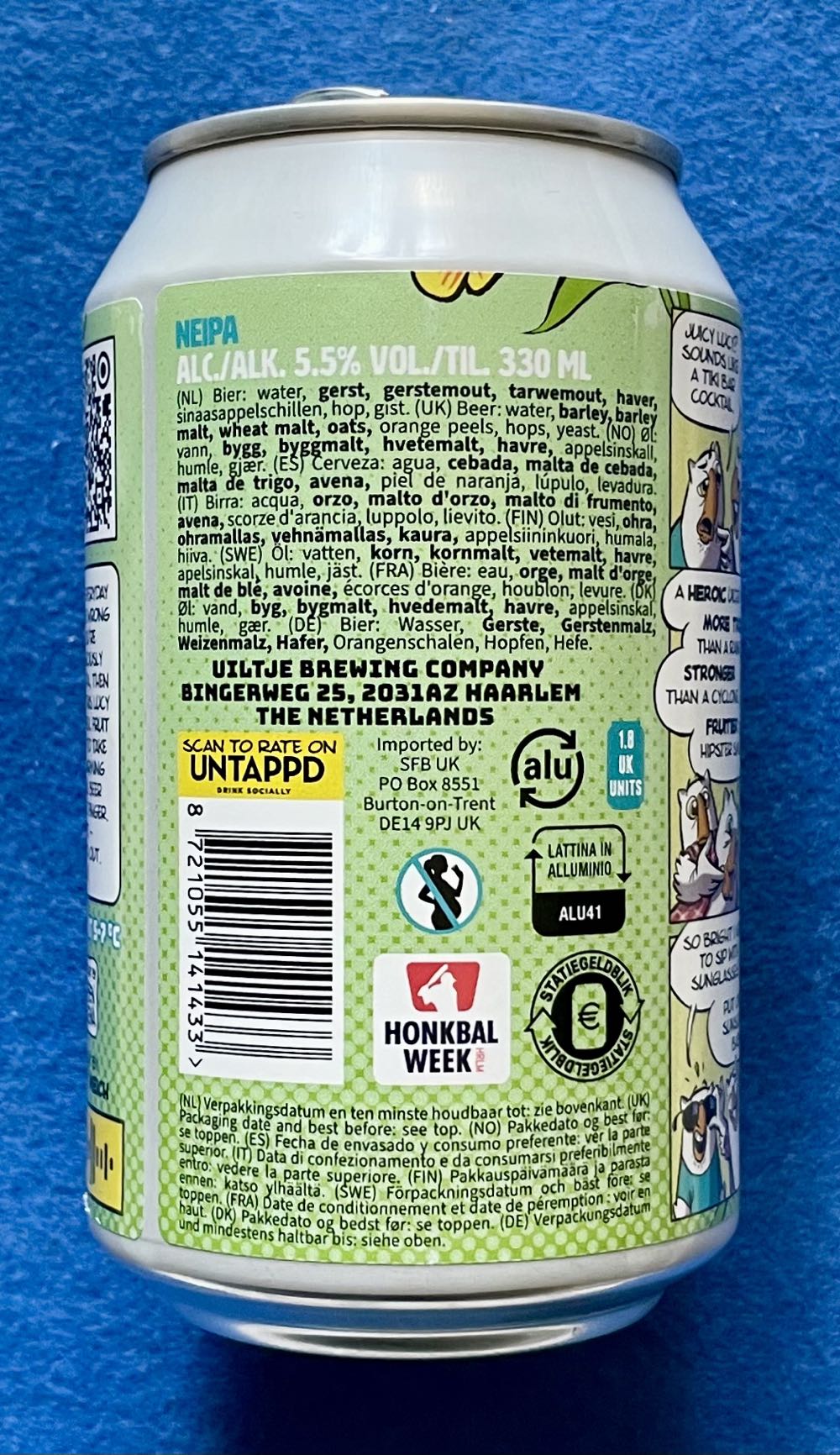 Juicy Lucy Honkbal Week - Uiltje Brewing Company (330 mL) alcohol collectible [Barcode 8721055141433] - Main Image 3