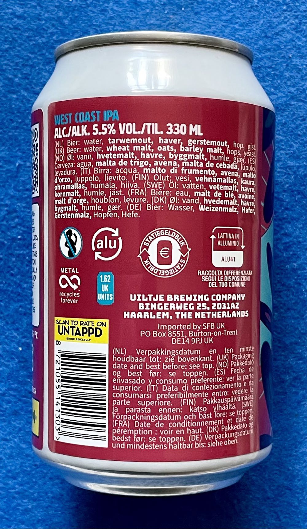 The Walter - Uiltje Brewing Company (330 mL) alcohol collectible [Barcode 8721055141303] - Main Image 3