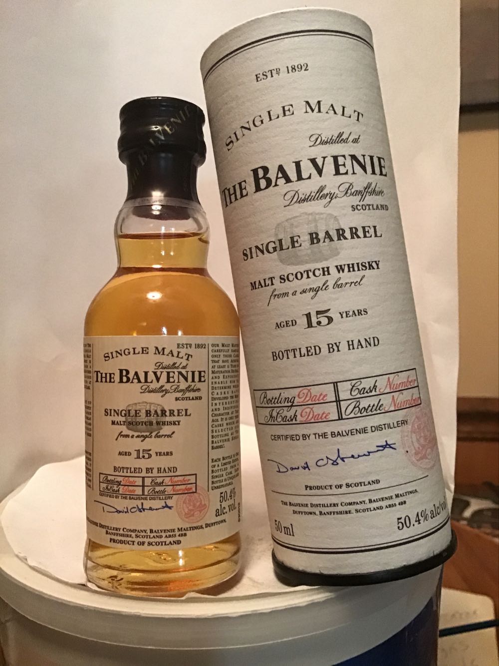 Balvenie Founder’s Reserve 10 Yr. & Doublewood 12 Yr. & Single Barrel 15 Yr. - The Balvenie Distillery Co. (50 mL) alcohol collectible - Main Image 3