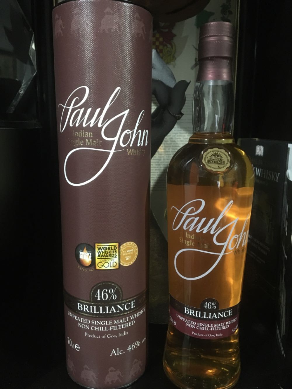 Paul John Brilliance Indian Single Malt And - Paul John Distillery Goa (700 mL) alcohol collectible [Barcode 8904014800699] - Main Image 2