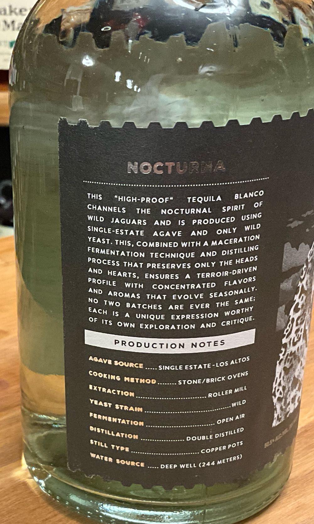 Alma Del Jaguar Tequila Blanco ’nocturna’ 101 Proof - Feliciano Vivanco y Asociados (750 mL) alcohol collectible [Barcode 695845344718] - Main Image 2