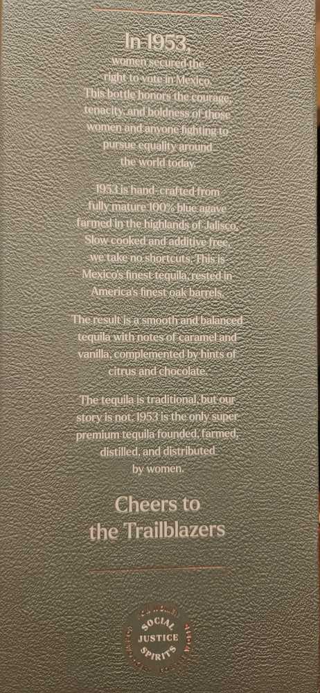 1953 Anejo - NOM 1604 (750 mL) alcohol collectible [Barcode 810098403641] - Main Image 3