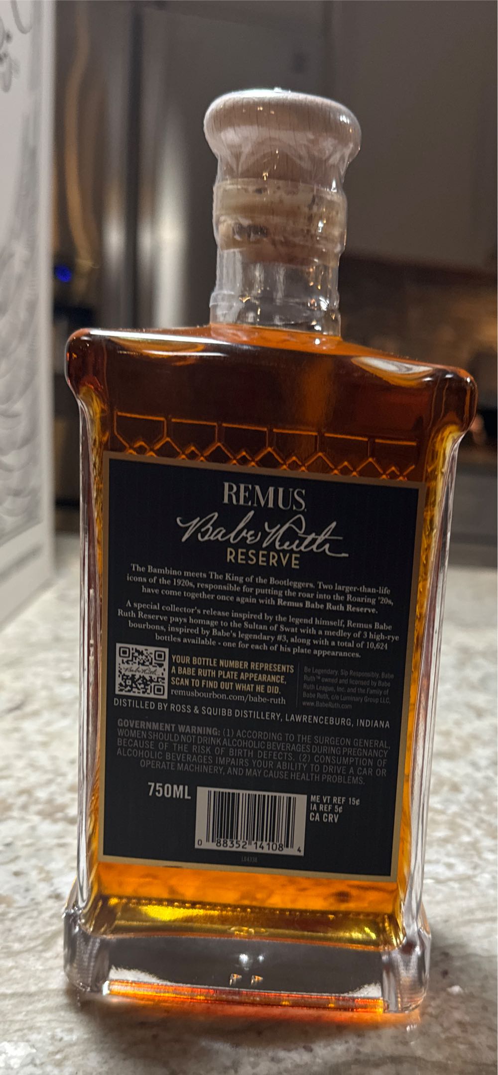 Remus Babe Ruth Reserve 750 Ml Bourbon 750ml Of - Ross & Squibb Distillery (750 mL) alcohol collectible [Barcode 088352141084] - Main Image 2