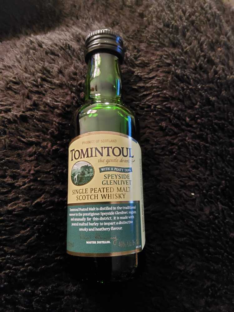 TOMINTOUL SINGLE PEATED MALT SCOTCH WHISKEY  - Tomintoul Distillery (50 mL) alcohol collectible [Barcode 793049050098] - Main Image 3