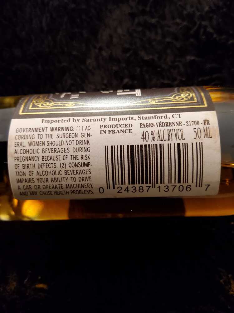 PAULET COGNAC VSOP  - PAGES VEDRENNE (50 mL) alcohol collectible [Barcode 024387137067] - Main Image 2