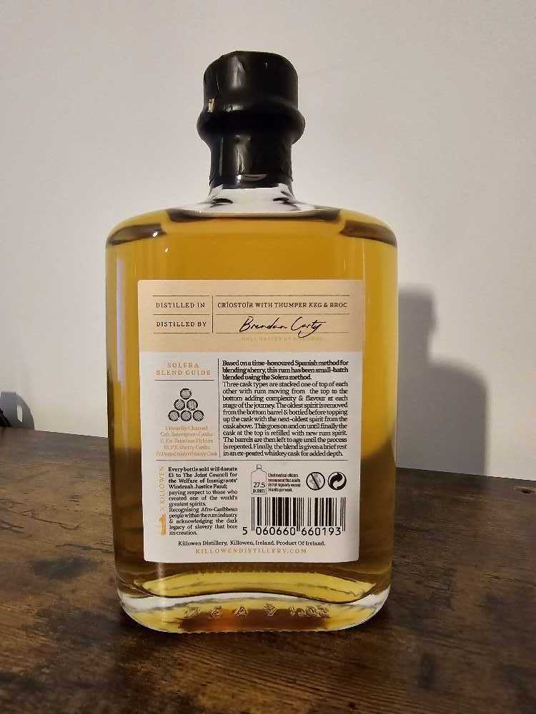 Killowan Dark Rum - Killowen Distillery (500 mL) alcohol collectible - Main Image 2