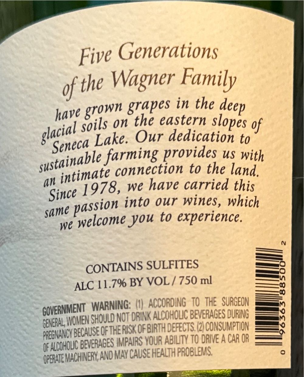 Riesling Dry - Wagner Vineyards (750 mL) alcohol collectible [Barcode 096363885002] - Main Image 2