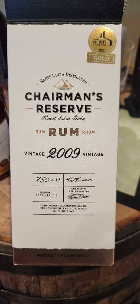 Chairmans Reserve Vintage 2009  (750 mL) alcohol collectible [Barcode 786992217700] - Main Image 2