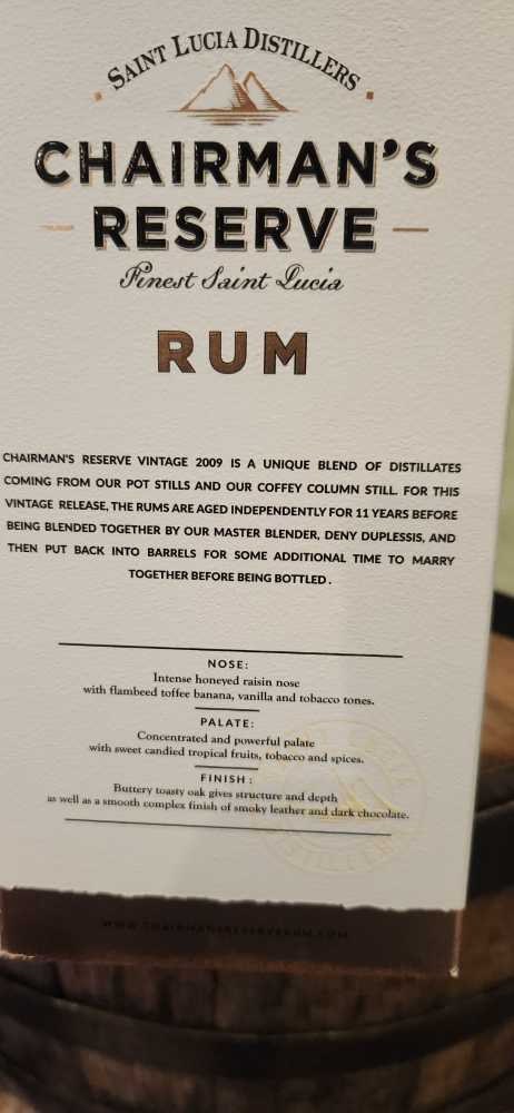 Chairmans Reserve Vintage 2009  (750 mL) alcohol collectible [Barcode 786992217700] - Main Image 3