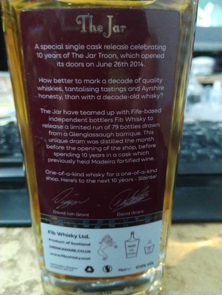 The Jar The Birthday Bottling  - Glenglassaugh Distillary (700 mL) alcohol collectible - Main Image 3