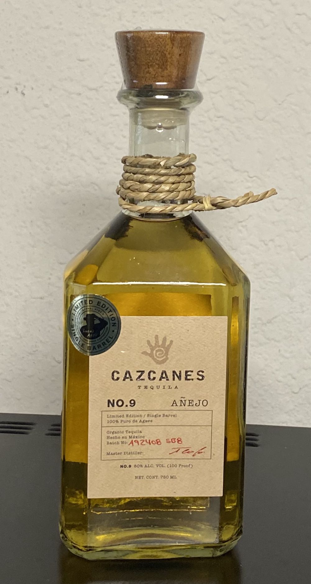 Cazcanes Anejo Tequila No. 9 Single Barrel #3  (750 mL) alcohol collectible [Barcode 7500928000050] - Main Image 2
