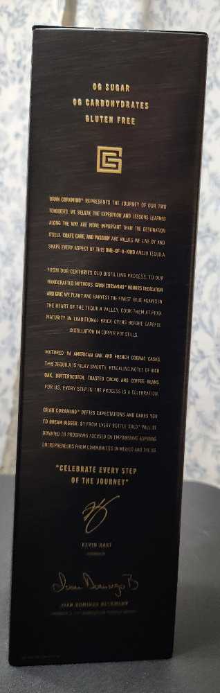 Gran Coramino Anejo By Kevin Hart - NOM 1122 (750 mL) alcohol collectible [Barcode 818844022856] - Main Image 2