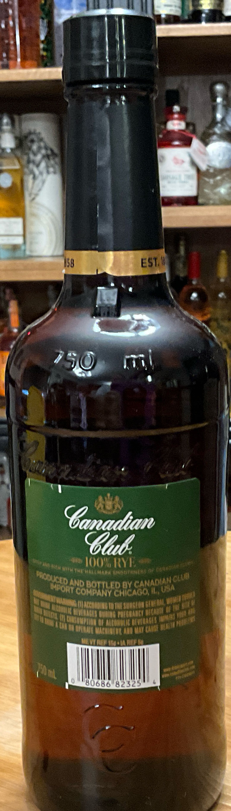 Club Rye Canadian Club 100% Rye Whiskey - Canadian Club Import Company (750 mL) alcohol collectible [Barcode 080686823254] - Main Image 2