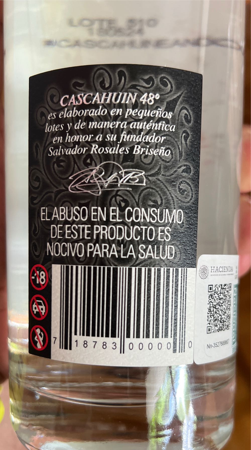 Cascahuin Plata 48 - Tequila Casacahuin, S.A. de C.V. (750 mL) alcohol collectible [Barcode 718783000000] - Main Image 2