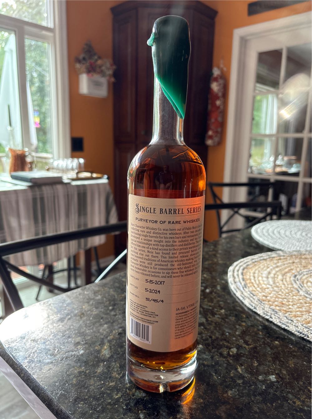 Rare Character Single Barrel  alcohol collectible [Barcode 810137432571] - Main Image 2