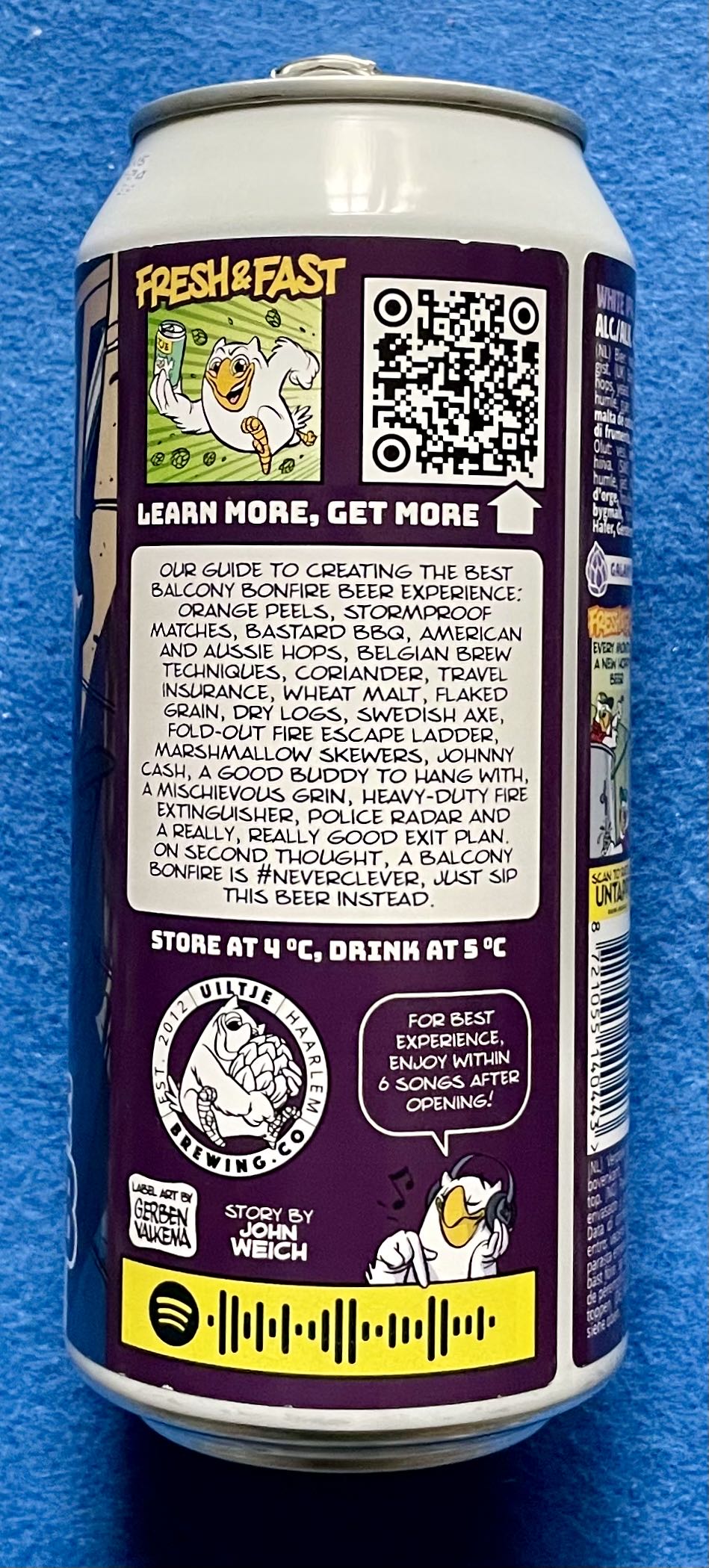 Balcony Bonfire At Your Bnb - Uiltje Brewing Company (440 mL) alcohol collectible [Barcode 8721055140443] - Main Image 4