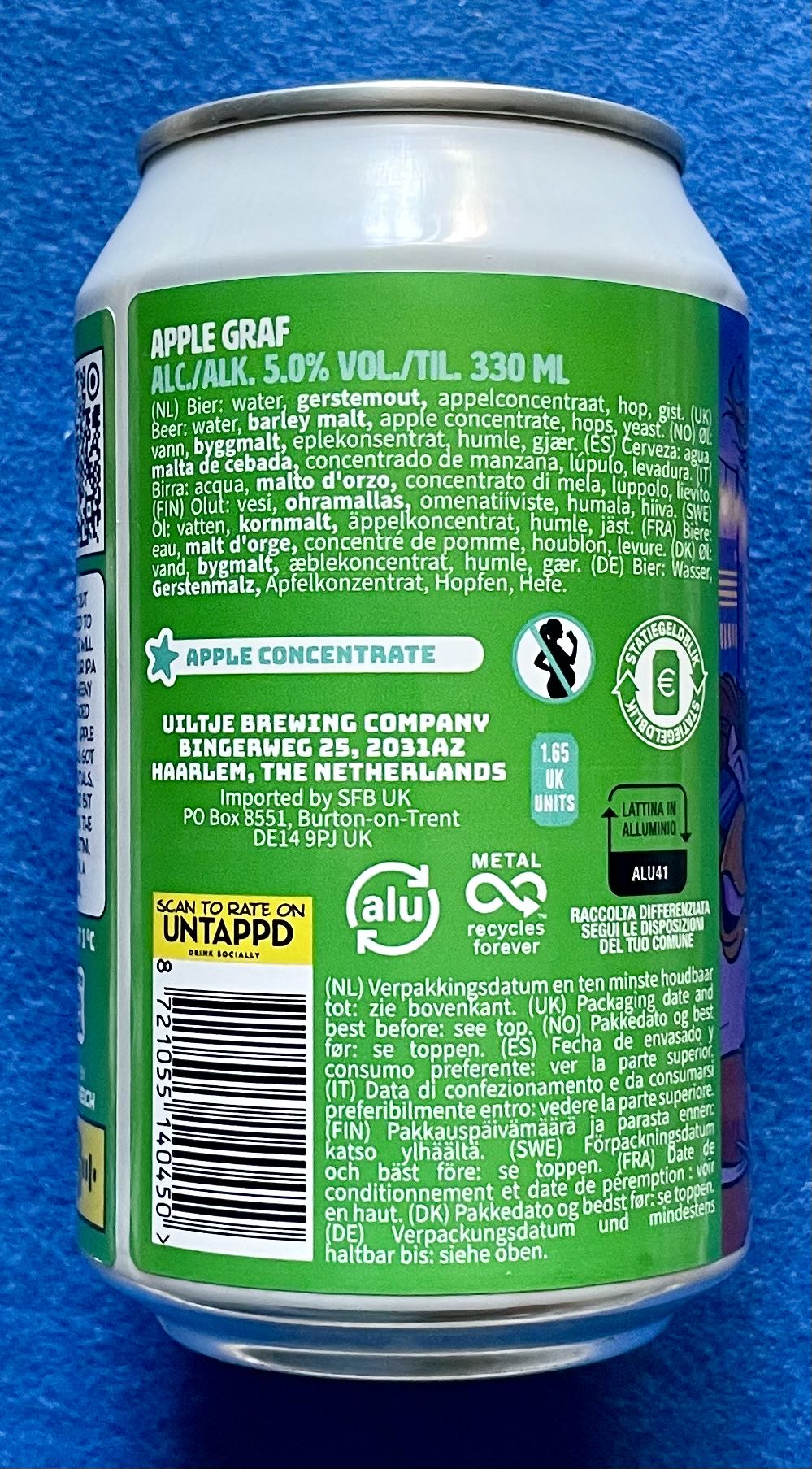 Teeny Weeny Appletini - Uiltje Brewing Company (330 mL) alcohol collectible [Barcode 8721055140450] - Main Image 3