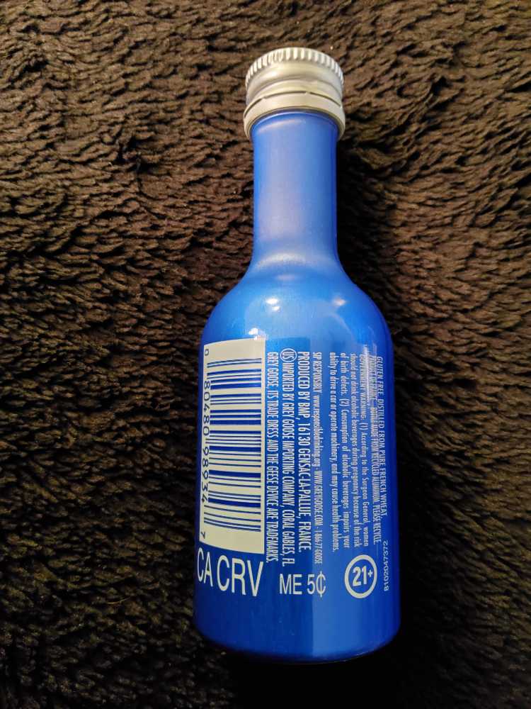 Grey Goose Vodka - Grey Goose BMP (50 mL) alcohol collectible [Barcode 080480989347] - Main Image 2