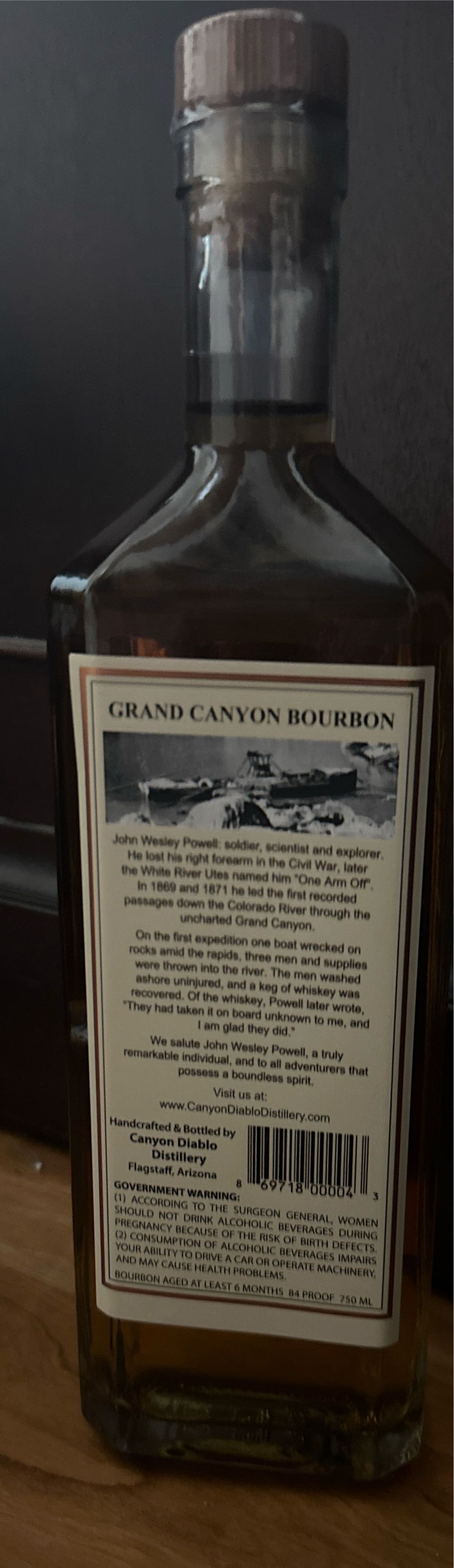 Grand Canyon Bourbon Whiskey  alcohol collectible [Barcode 869718000043] - Main Image 2