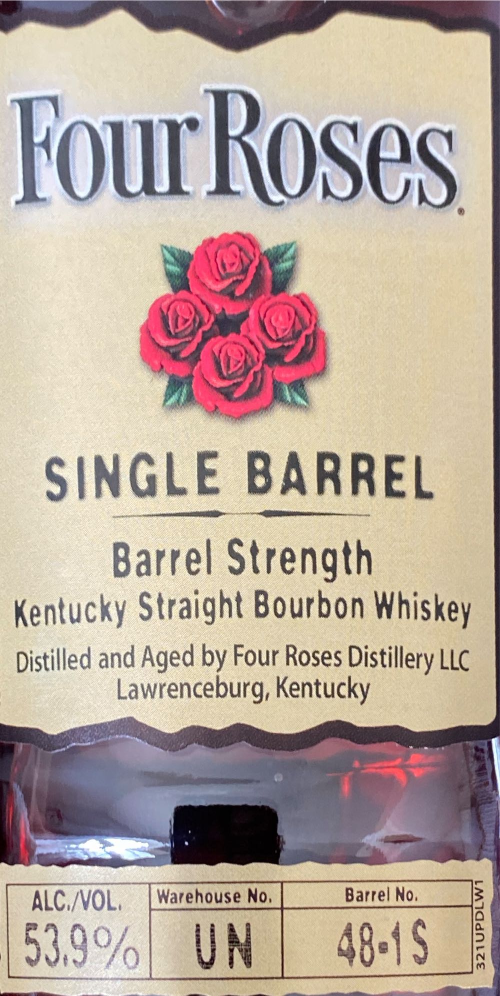 OBSQ Four Roses Single Barrel - Four Roses Distillery LLC (750 mL) alcohol collectible [Barcode 040063400294] - Main Image 2