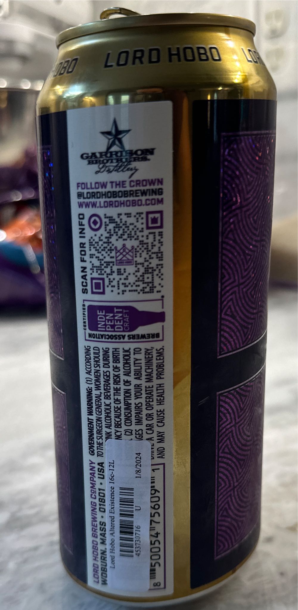 Bourbon Barrel Aged Imperial Oatmeal Stout - Lord Hobo Brewing Co alcohol collectible [Barcode 004537307168] - Main Image 2
