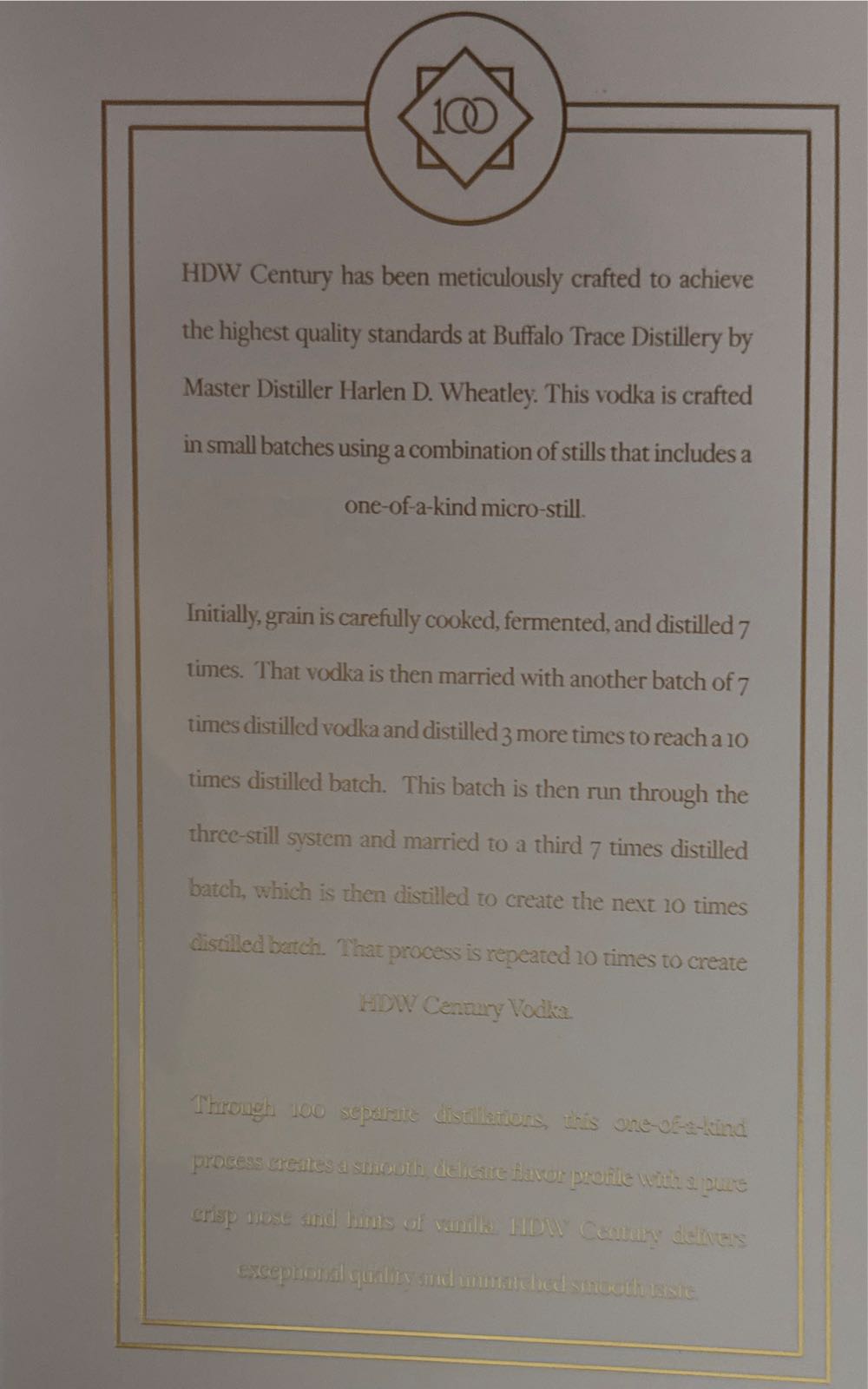 Hdw Century  - Buffalo Trace Distillery (750 mL) alcohol collectible [Barcode 088004058210] - Main Image 3